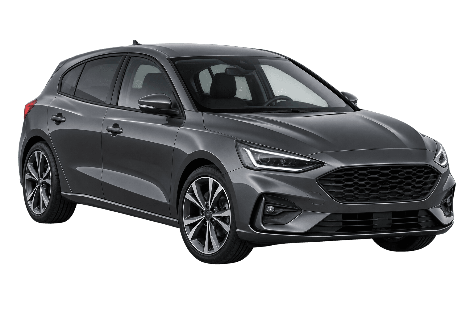 Compact hatchback, front three-quarter view